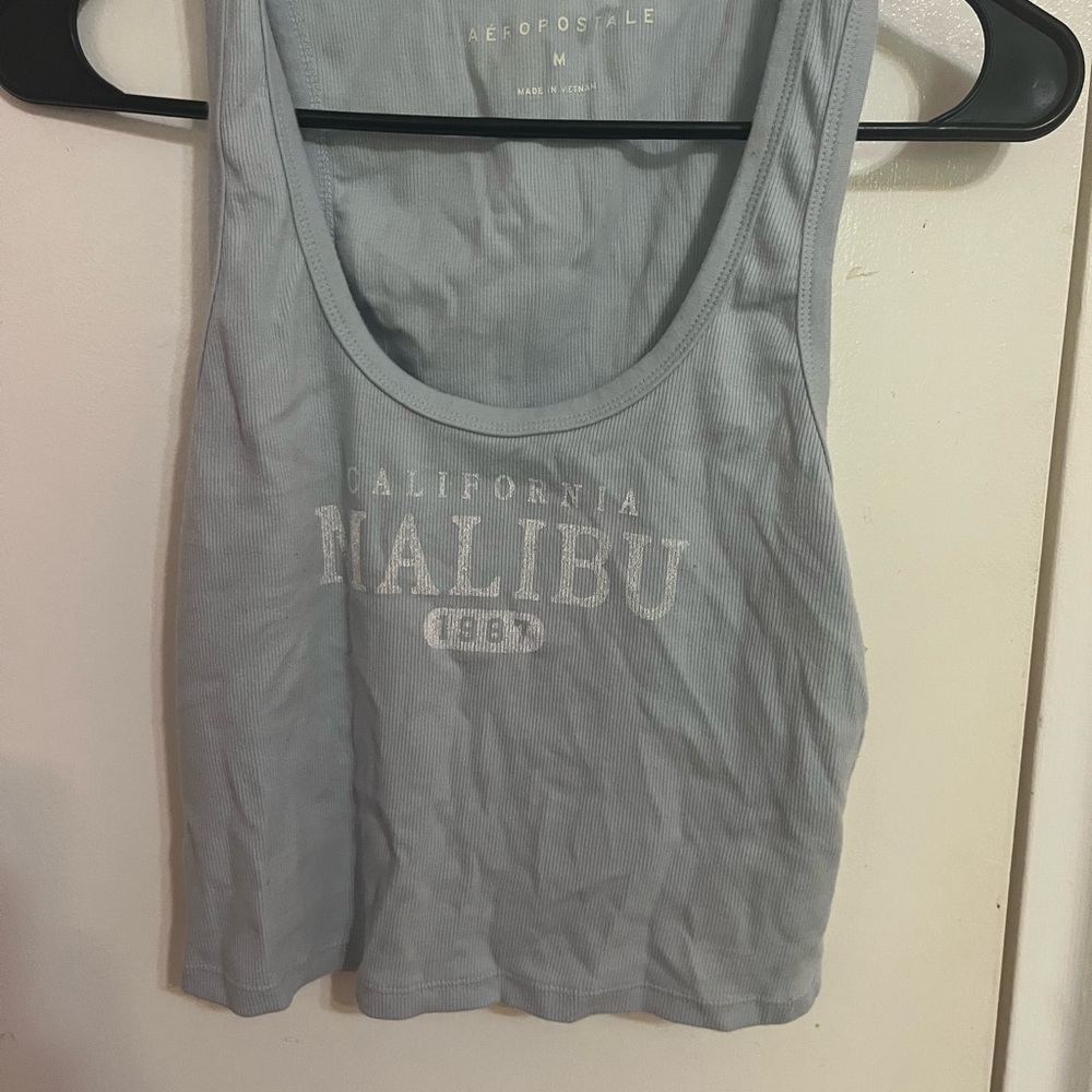 Aeropostale Gray Sleeveless Crop Tank Top